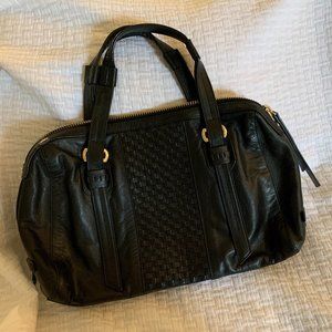Cole Haan Black Leather Barrel Satchel bag